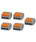 WAGO lasklem 4 draads, voor 230 volt, 5 stuks