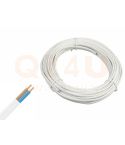 12 / 24 / 230 volt kabel, 2 x 0.75mm, per 2 meter - wit