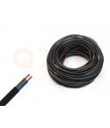 12 / 24 / 230 volt kabel, 2 aderig, per 2 meter - zwart
