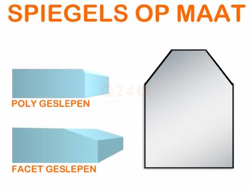 Spiegel op maat 4 mm met schuine kant (poly geslepen)