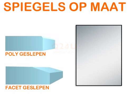 Spiegel op maat 4 mm rechthoek (Poly geslepen)