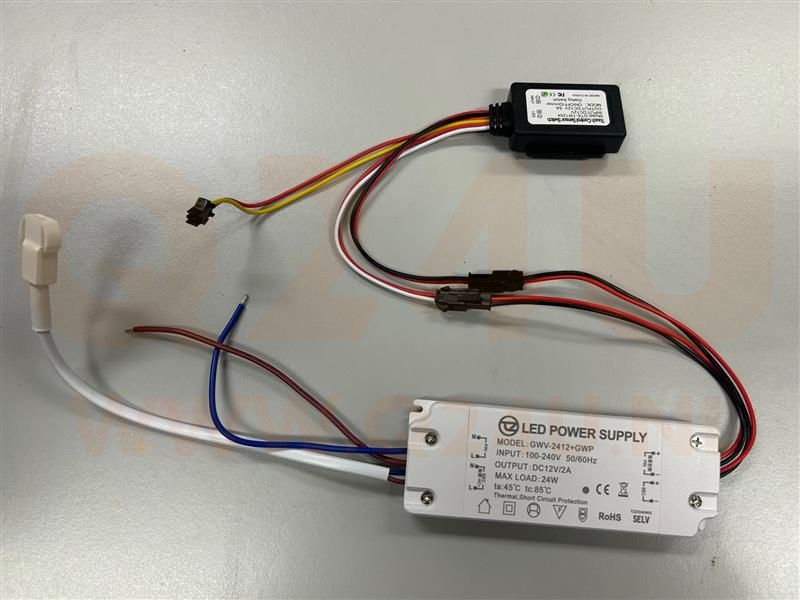 12v 2A 24 watt LED driver touch sensor - schakelaar – 100-230 volt output - Model: GWV-2412+GWP