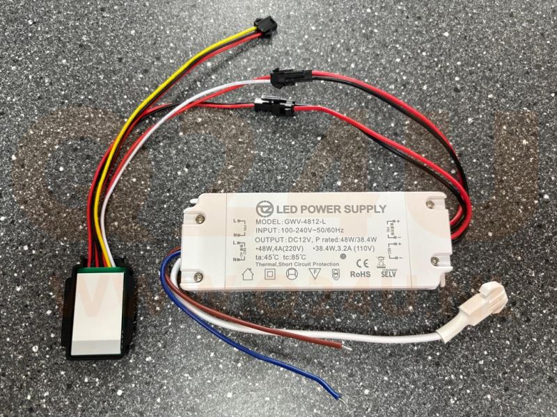 12v 4A 48 watt LED driver touch sensor - schakelaar - 230 volt output - Model: GWV-4812-L