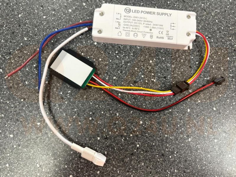 12v 2A 24 watt LED driver touch sensor - schakelaar – 100-230 volt output - Model: GWV-2412+L
